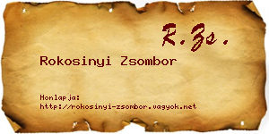 Rokosinyi Zsombor névjegykártya